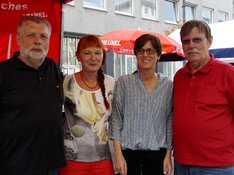 Erich Burmeister, Bärbel Beuermann, Inge Hannemann und Wilhelm Zachraj in Recklinghausen